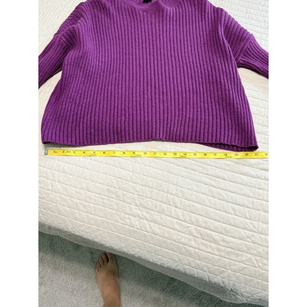 Sincerely Jules Women’s Ribbed Knit Sweater | Magenta | Medium